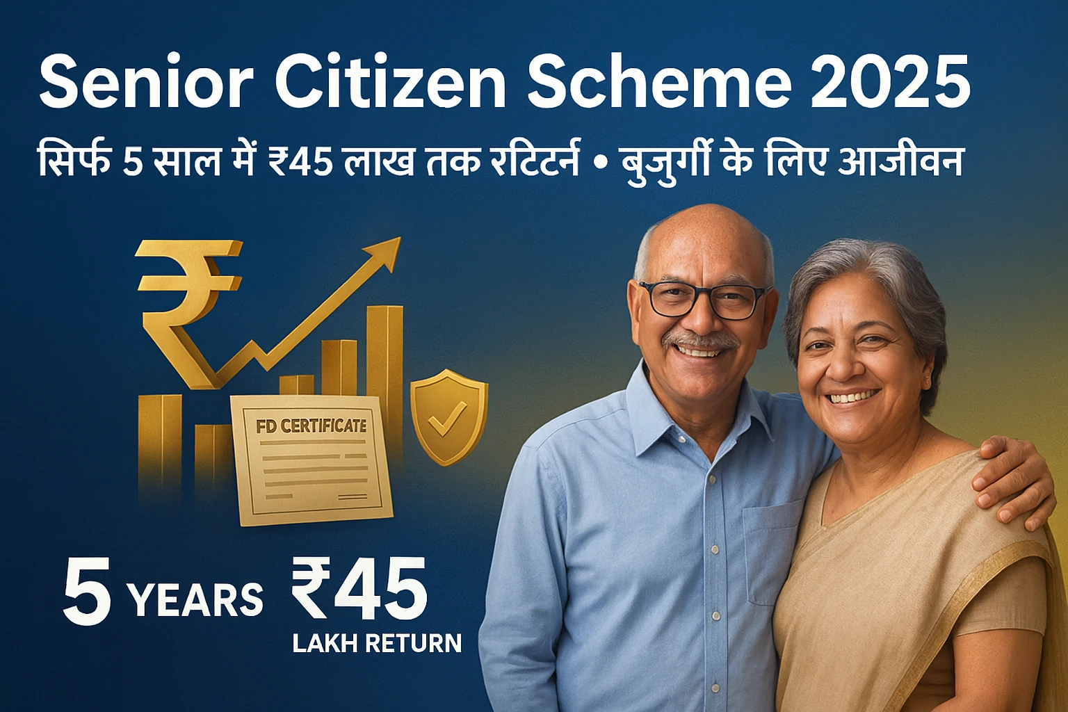 Senior Citizen Scheme 2025 : सिर्फ 5 साल में ₹45 लाख तक रिटर्न, बुज़ुर्गों के लिए आजीवन सुरक्षा!