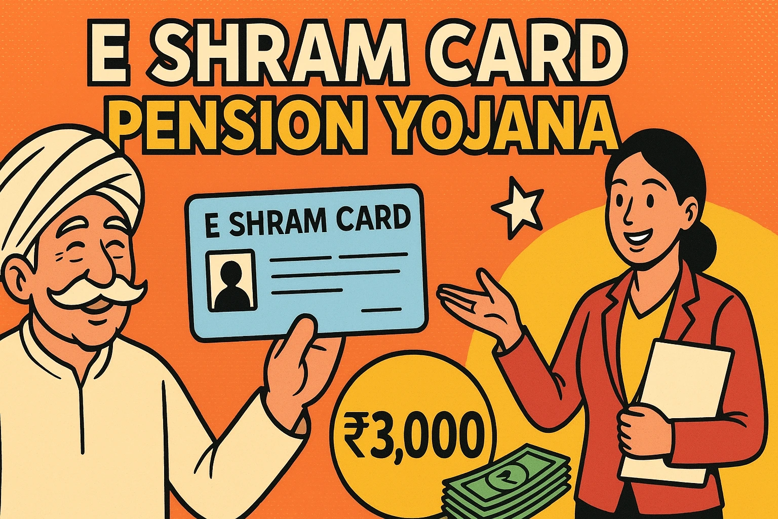 E Shram Card Pension Yojana: 18-40 वर्ष वालों के लिए बड़ा मौका, 3,000 रुपये पेंशन पक्की